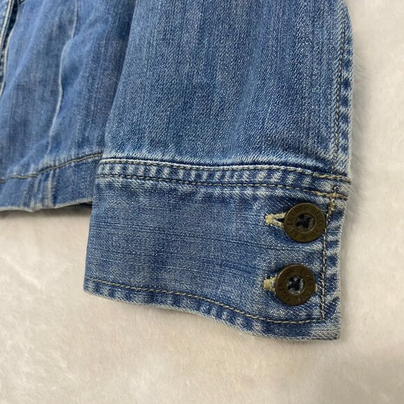 EDDIE BAUER WOMEN'S SIZE MEDIUM BUTTON UP JEAN DENIM JACKET - Picture 6 of 11